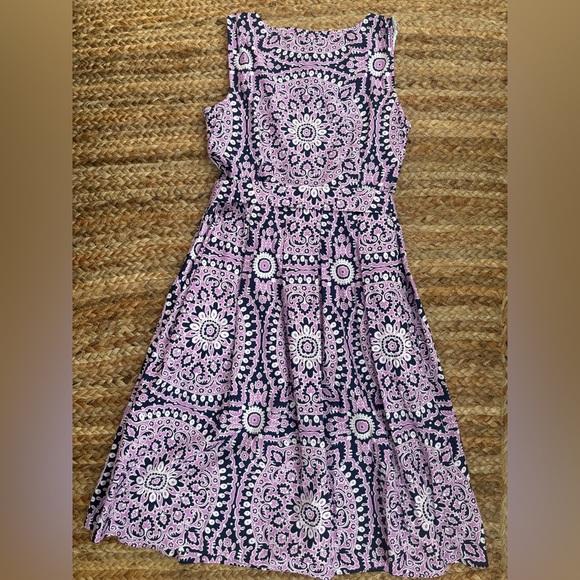 Talbots Size 10 Purple Button Down Midi Dress with Belted Waist - Picture 7 of 7